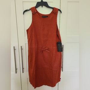 BNWT New United by Blue sleeveless tank summer dress hemp/cotton fabric szM Rust